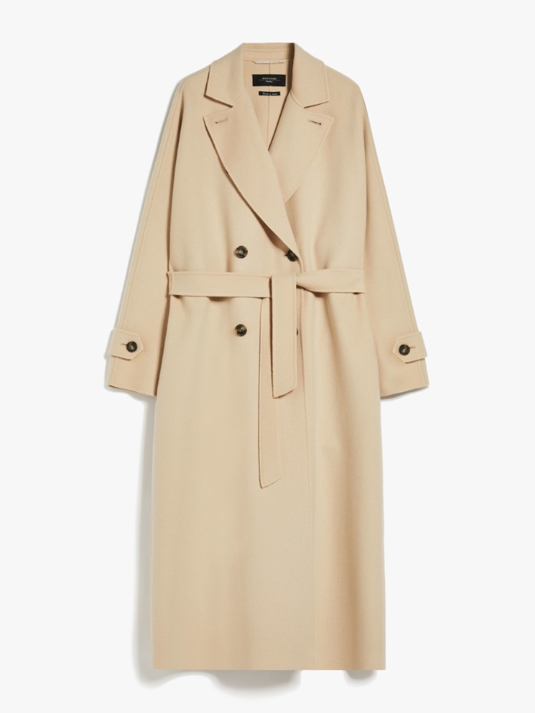 Long wool and technical fabric trench coat - SAND - Weekend Max Mara