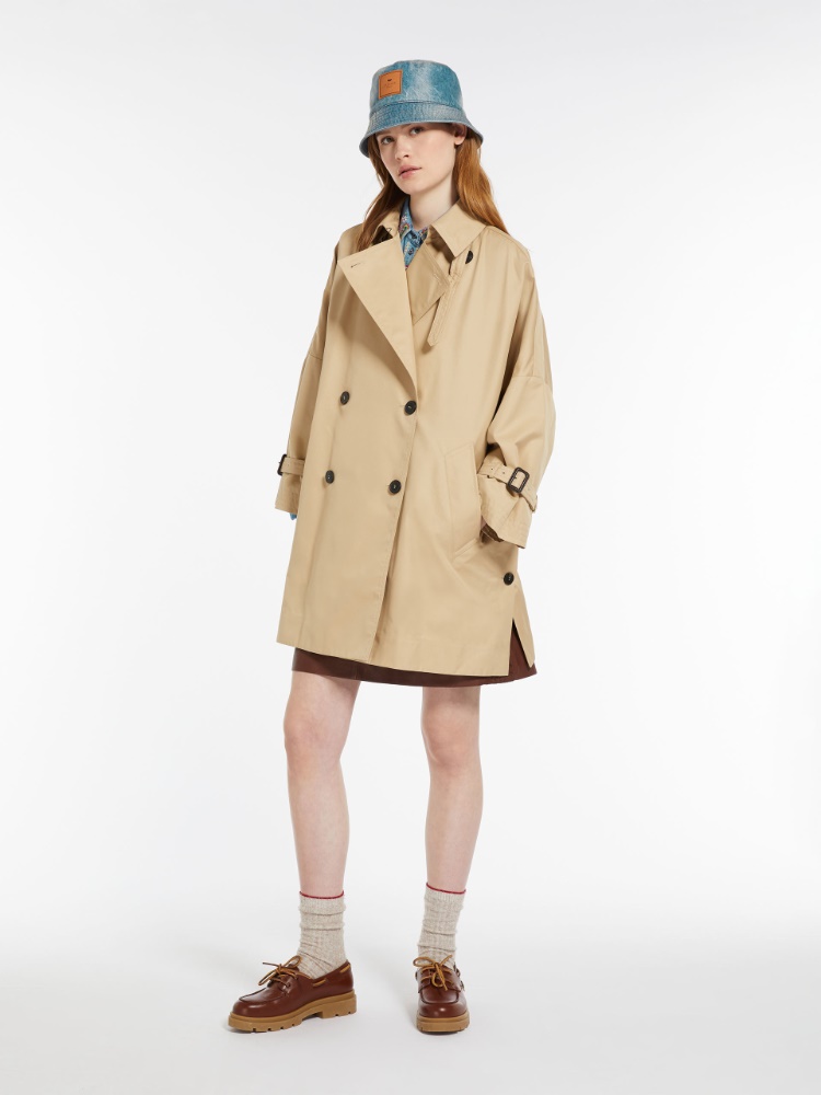 Reversible water-repellent cotton trench coat - HONEY - Weekend Max Mara