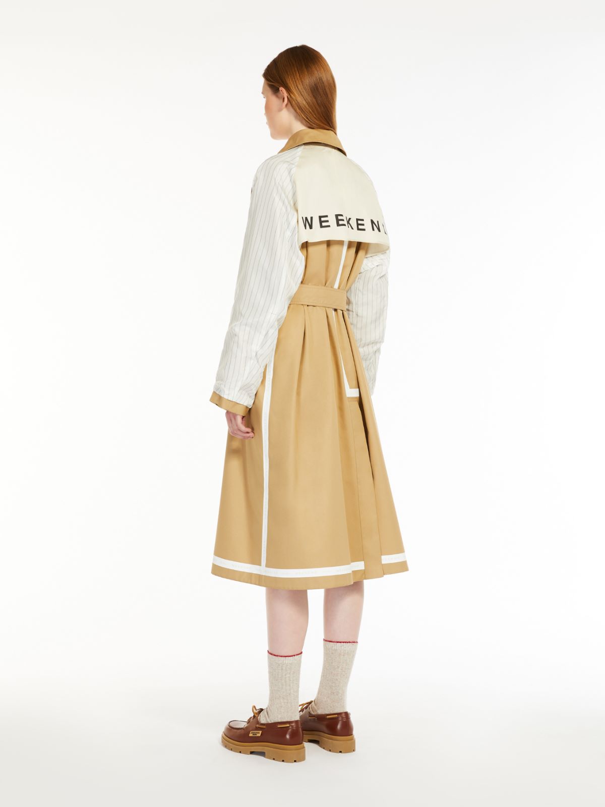Reversible water-repellent fabric trench coat, honey | Weekend Max  