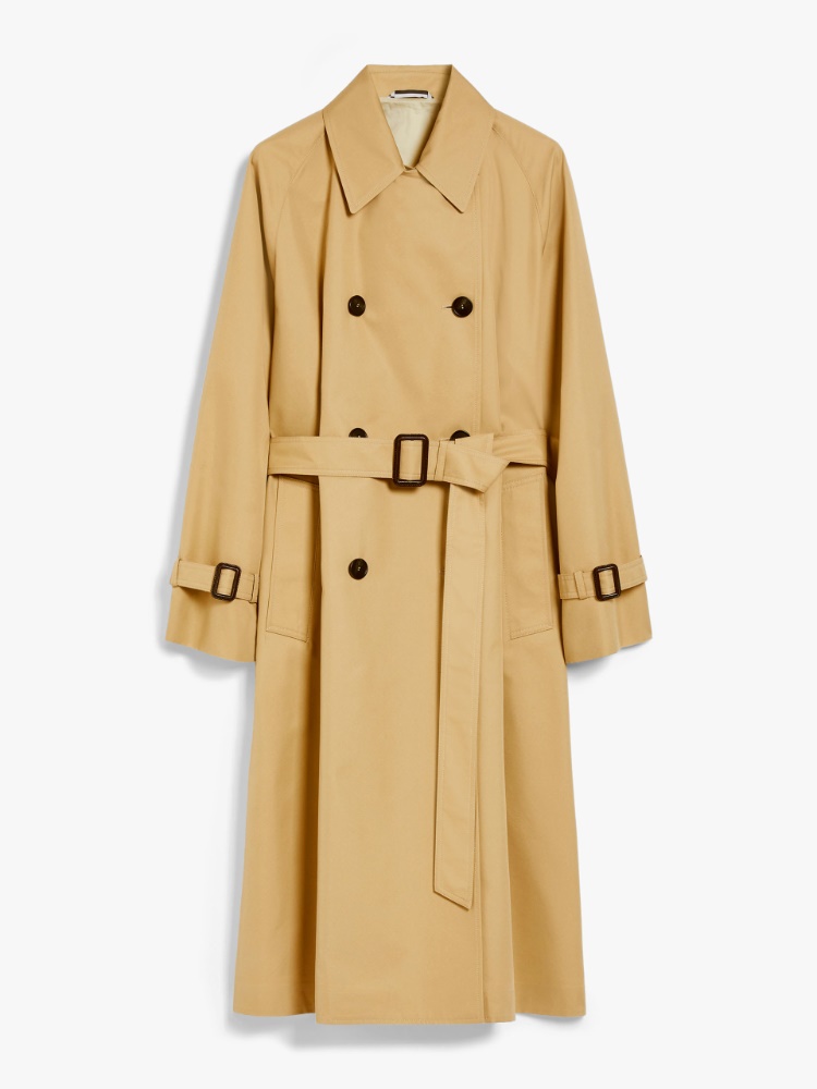 Reversible water-repellent fabric trench coat, honey | Weekend Max