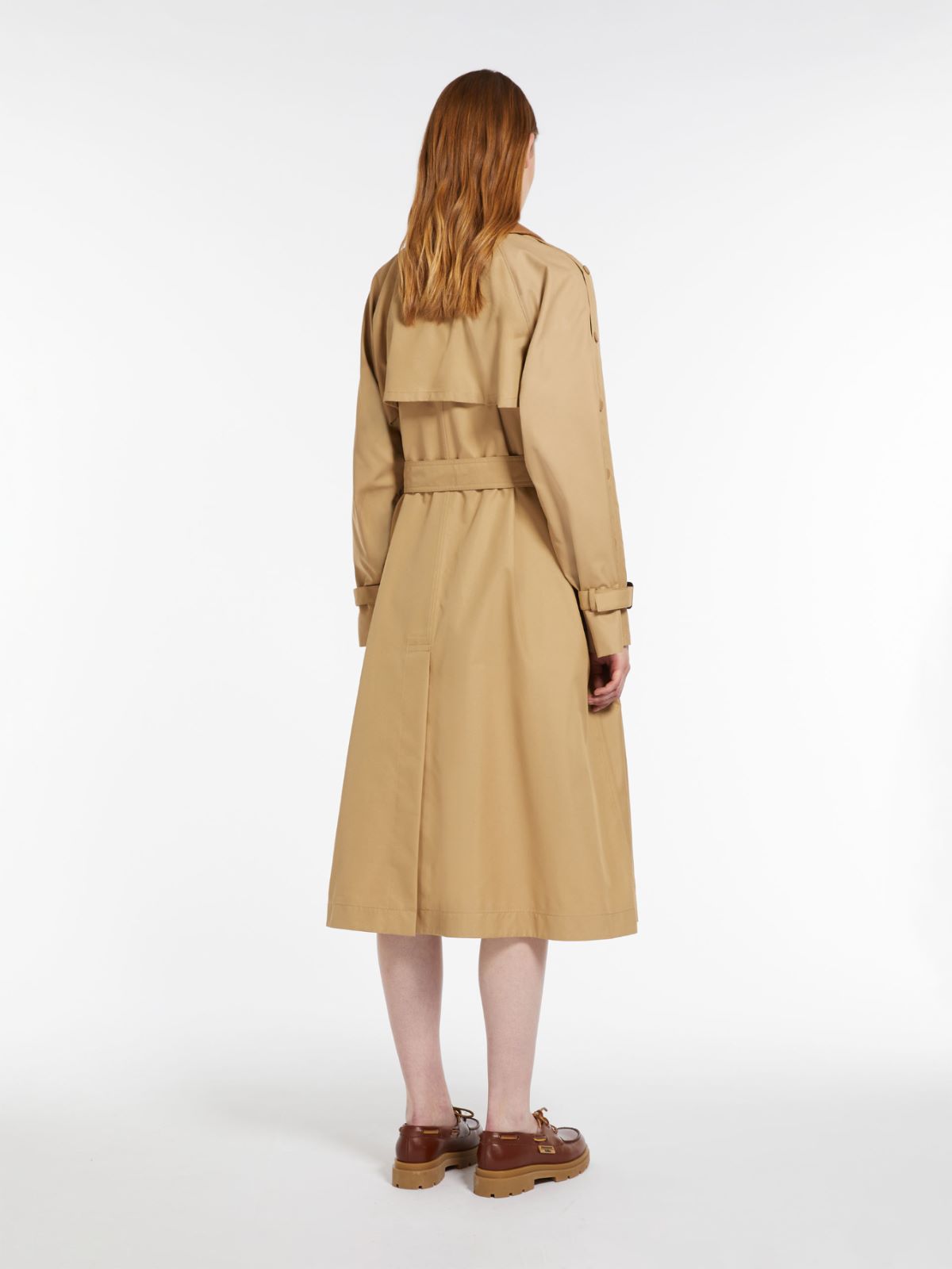 Belted water-repellent cotton trench coat, beige | Weekend Max Mara