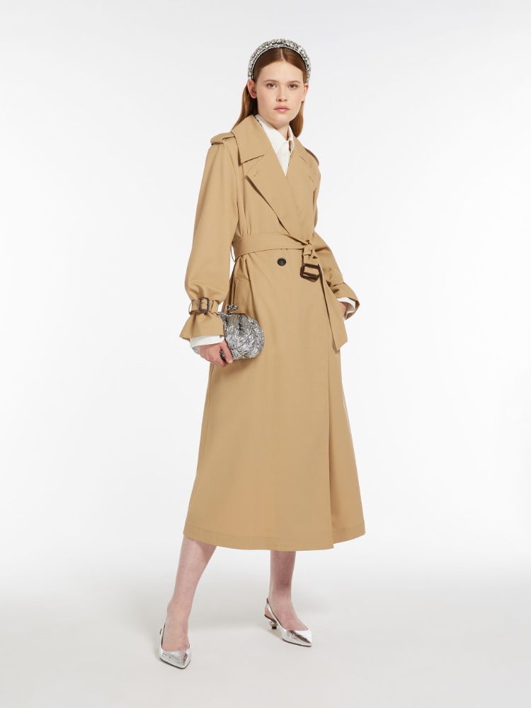 Double-breasted water-repellent gabardine trench coat -  - Weekend Max Mara