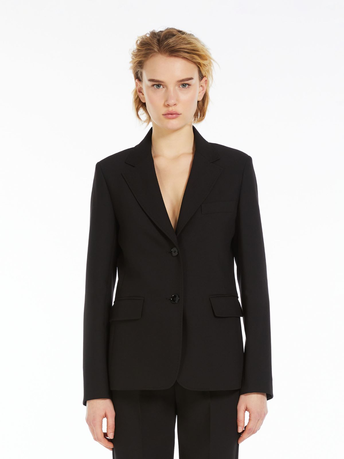 Stretch viscose canvas blazer, black | Weekend Max Mara