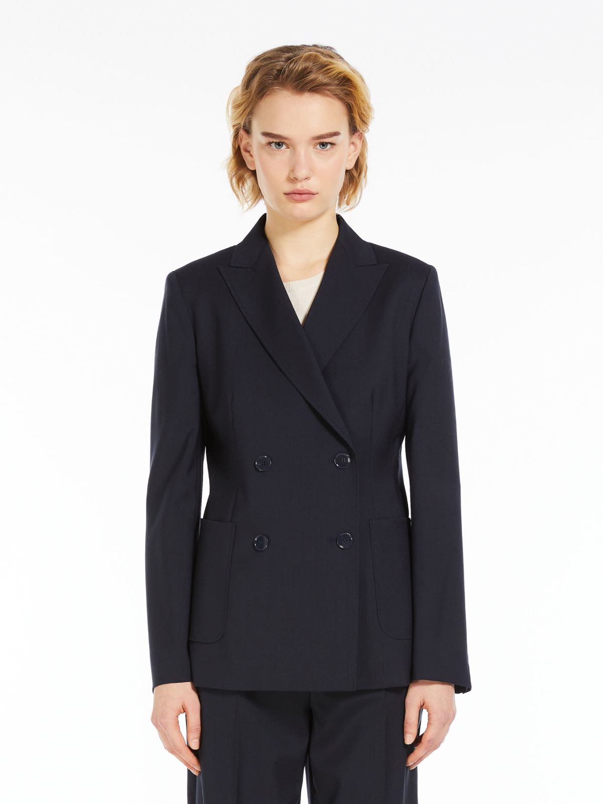 Tailored woollen cloth blazer, navy | Weekend Max Mara