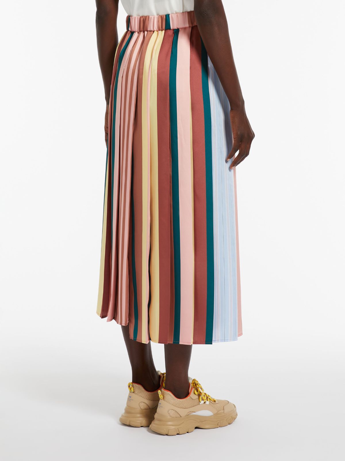 Pleated printed twill skirt, avio | Weekend Max Mara
