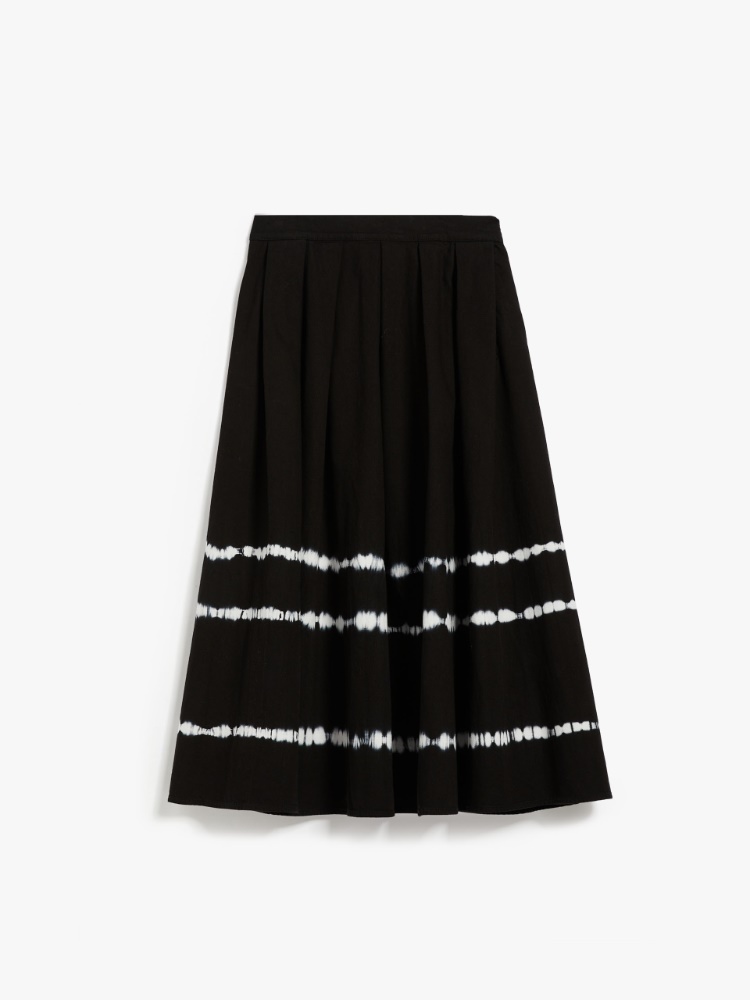 Cotton tie-dye skirt - BLACK - Weekend Max Mara