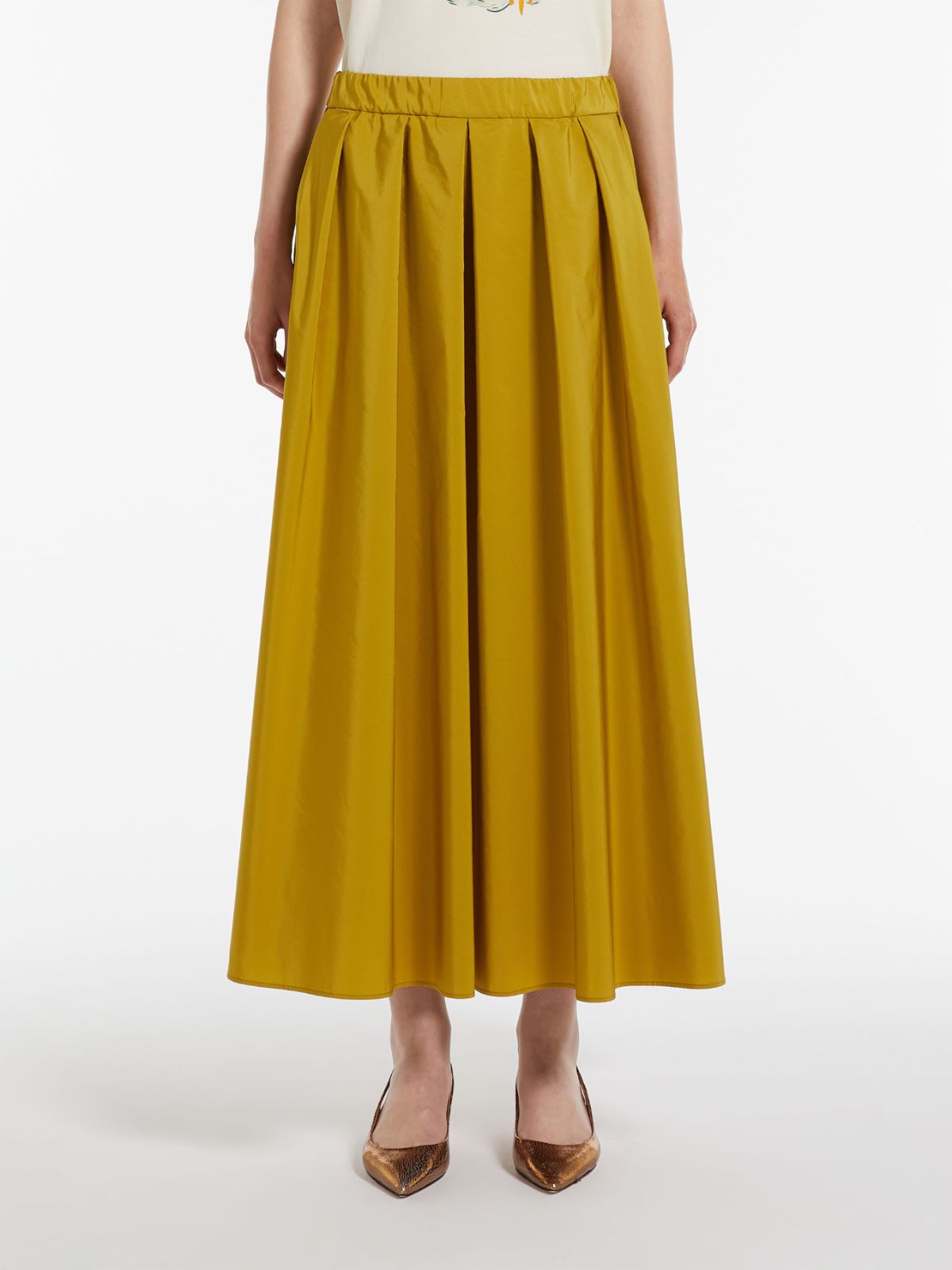 Flared cotton-blend taffeta skirt - MUSTARD - Weekend Max Mara - 2