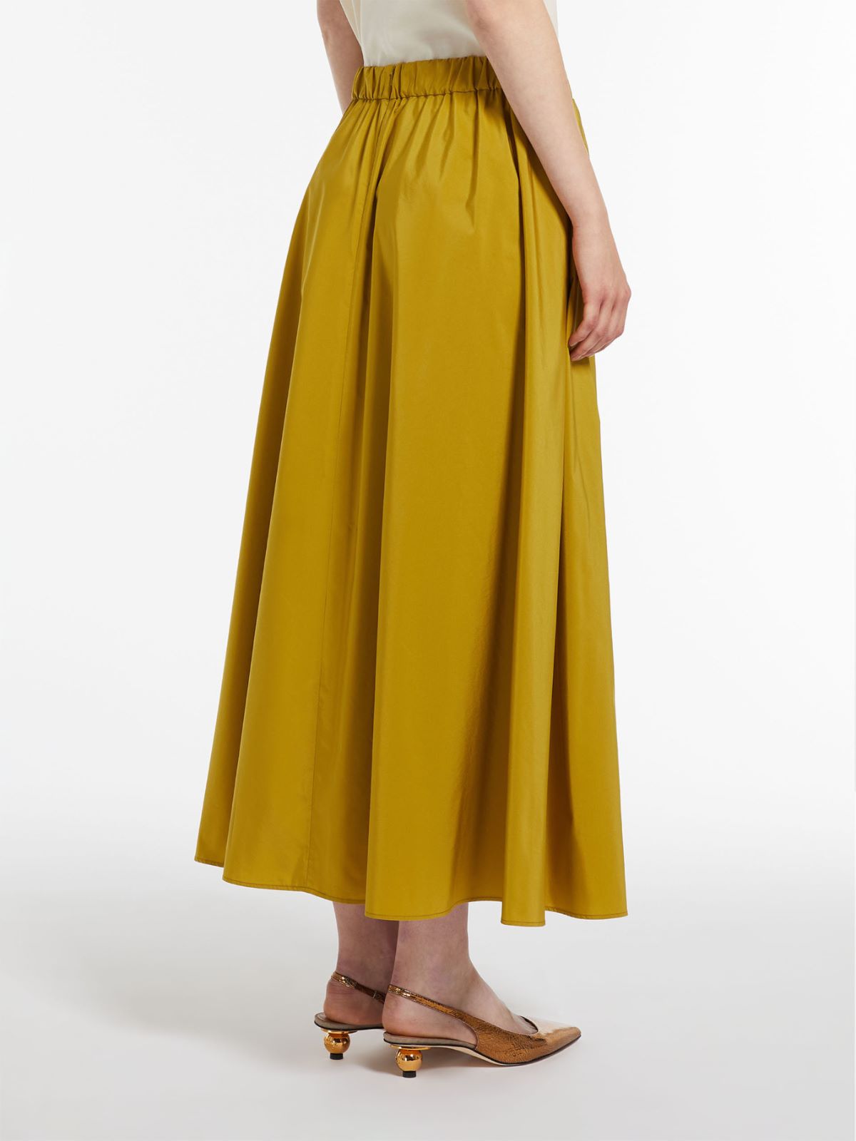 Flared cotton-blend taffeta skirt - MUSTARD - Weekend Max Mara - 3