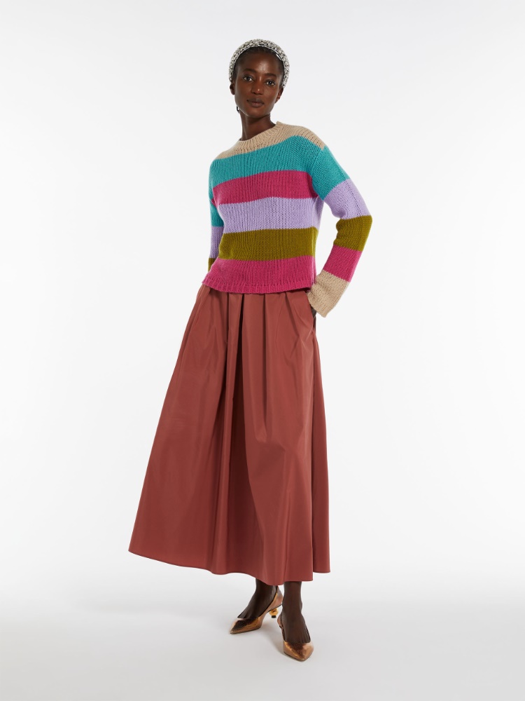 Flared cotton-blend taffeta skirt - RUST - Weekend Max Mara