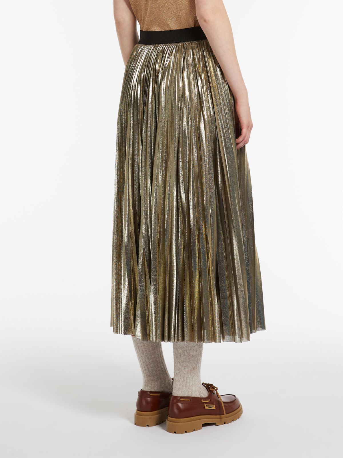 Pleated georgette skirt - GOLD - Weekend Max Mara - 3