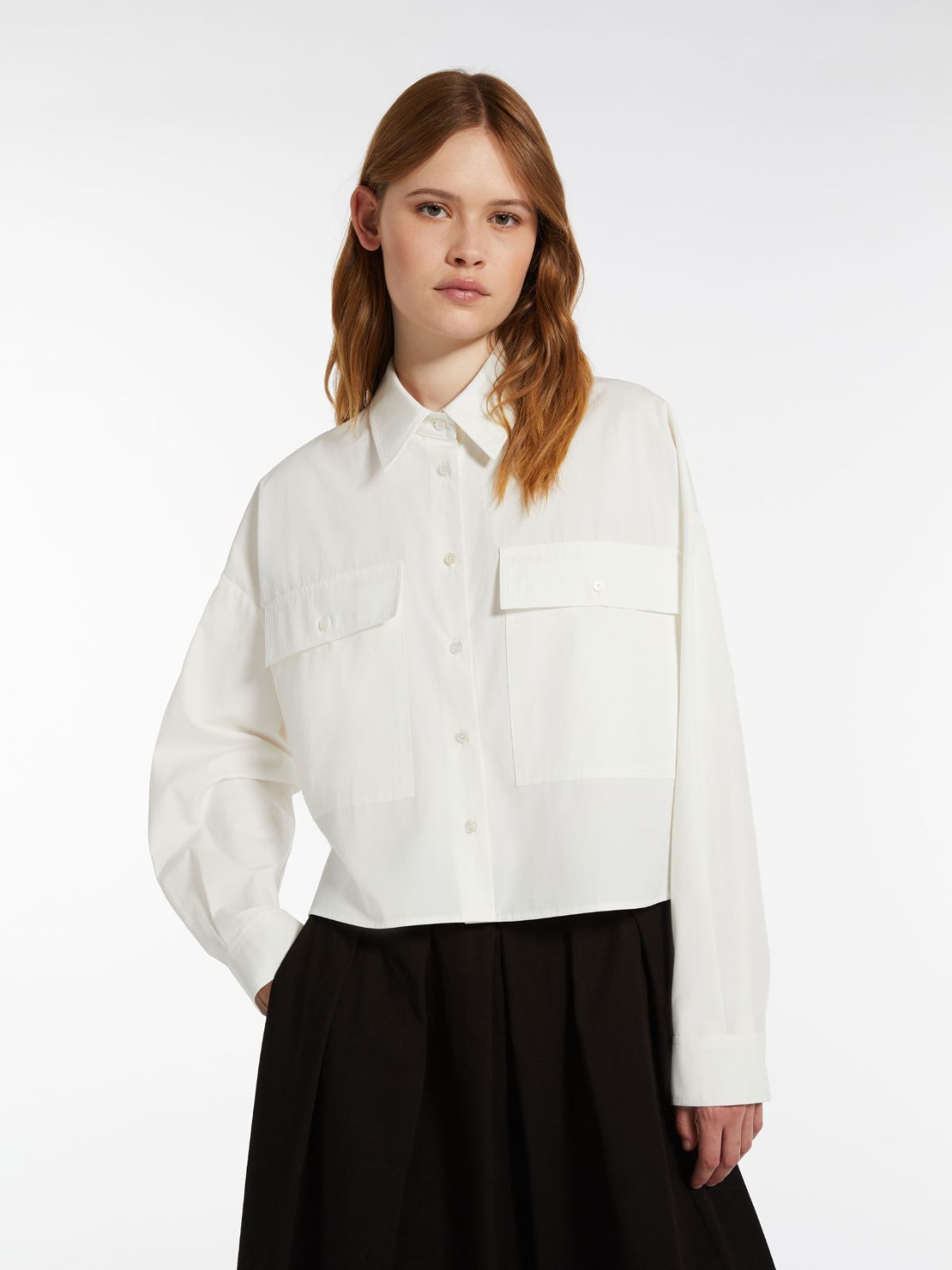 Pocket-detail poplin shirt - WHITE - Weekend Max Mara - 4