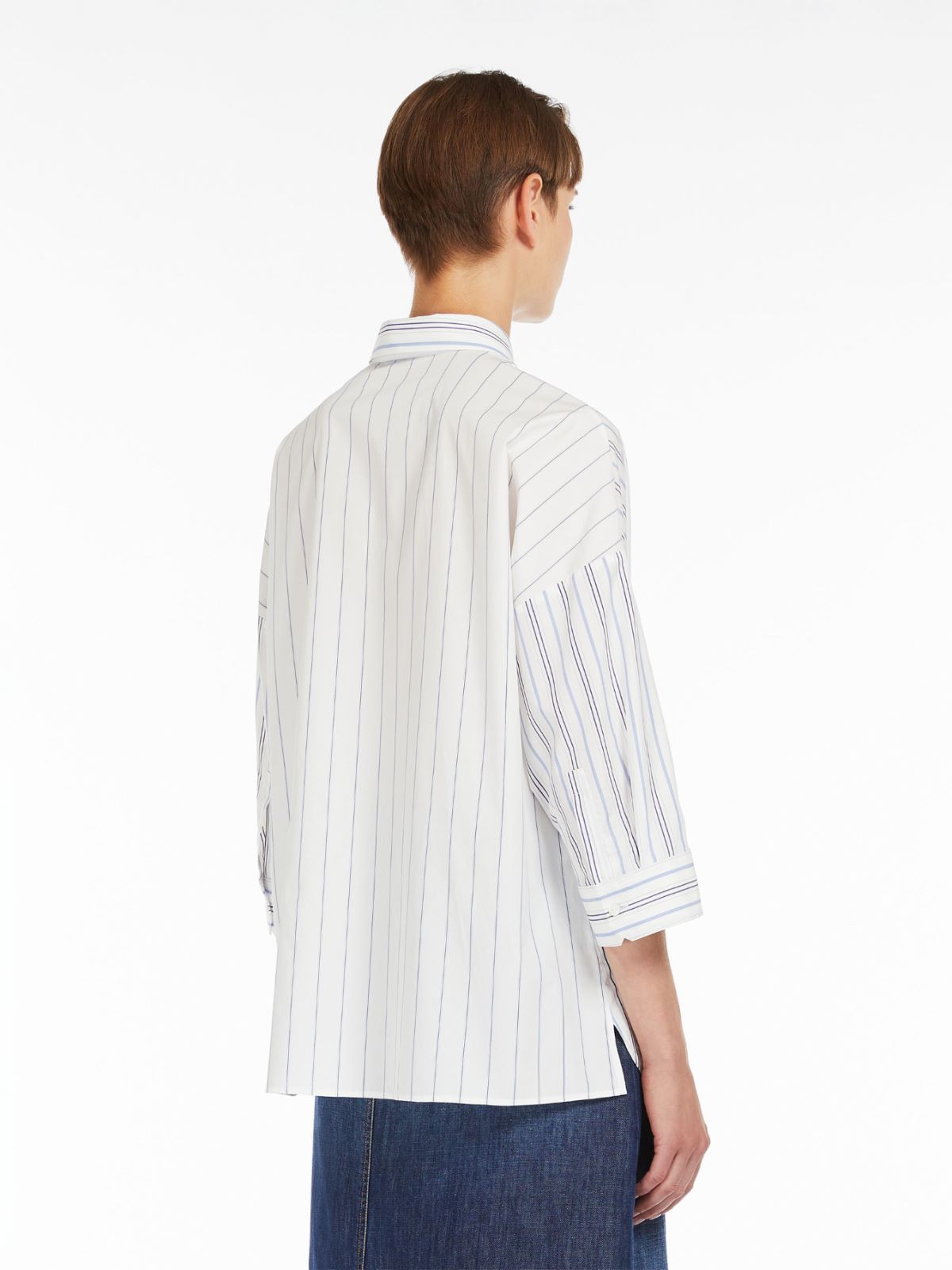 Cotton poplin shirt, navy | Weekend Max Mara