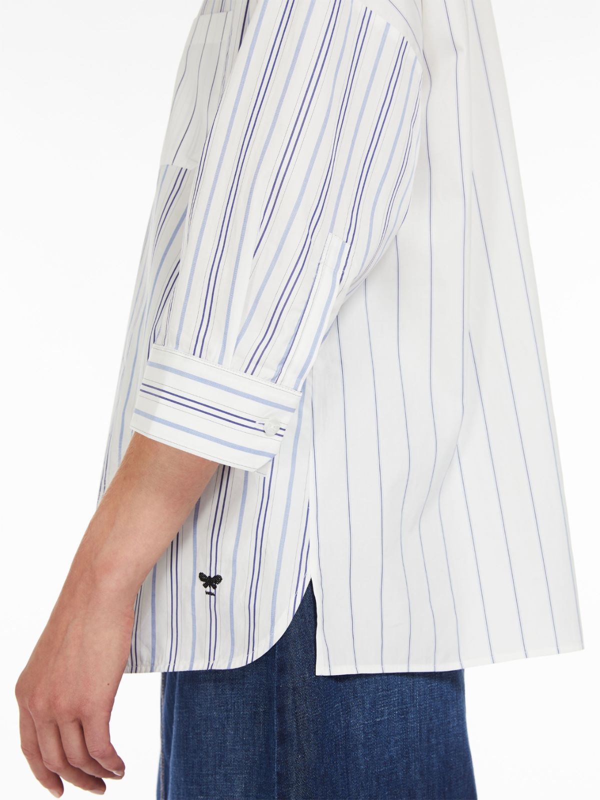 Cotton poplin shirt, navy | Weekend Max Mara