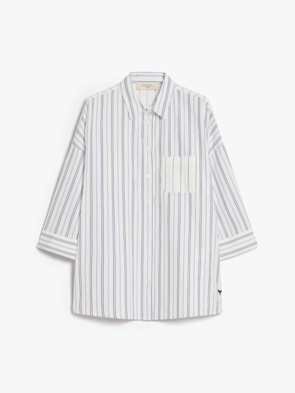 Cotton poplin shirt, navy | Weekend Max Mara