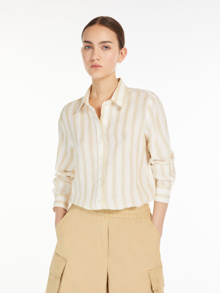 Linen canvas shirt - BEIGE - Weekend Max Mara