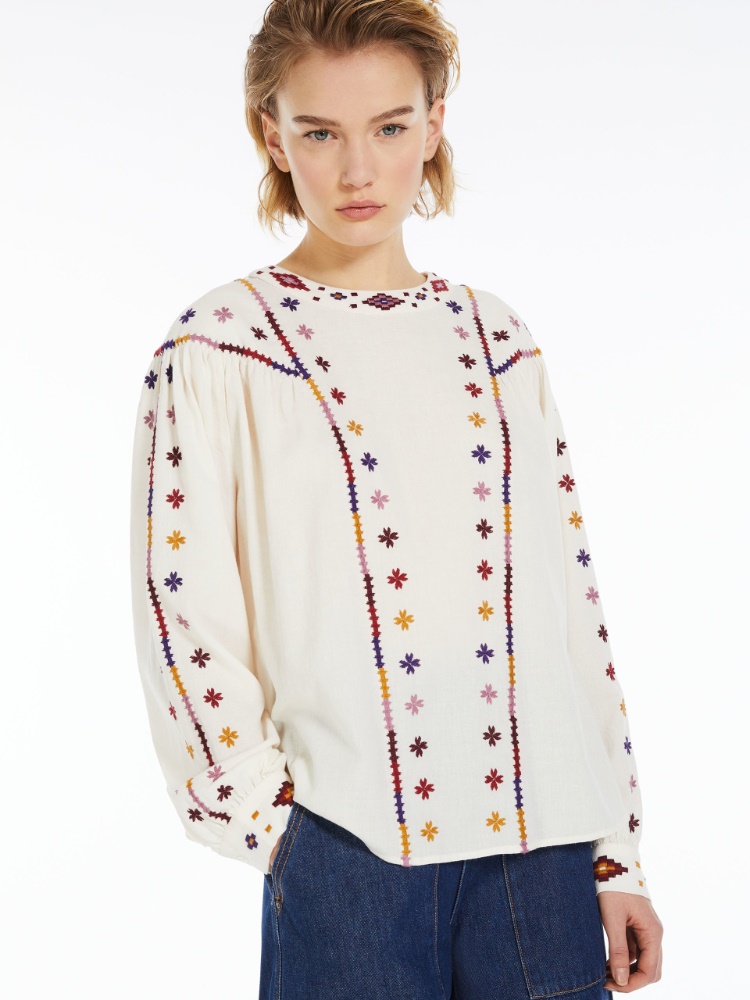 Cotton sable blouse - IVORY - Weekend Max Mara