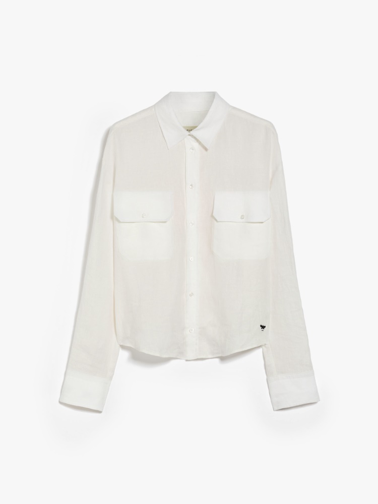 Linen poplin shirt - WHITE - Weekend Max Mara