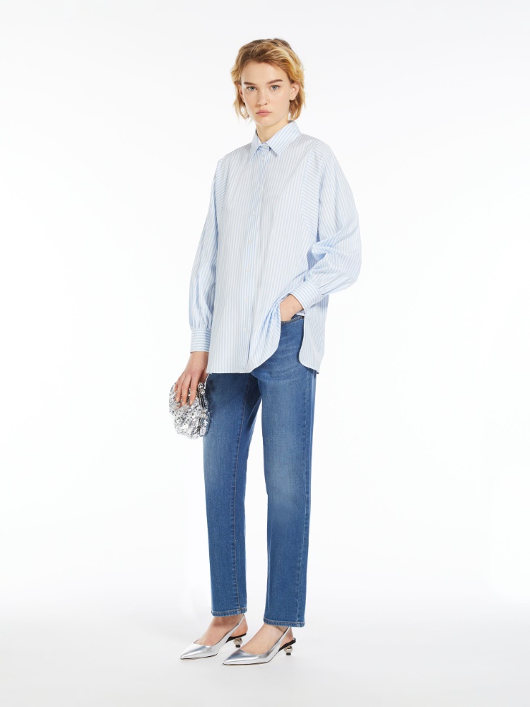 Cotton shirt, sky blue | Weekend Max Mara