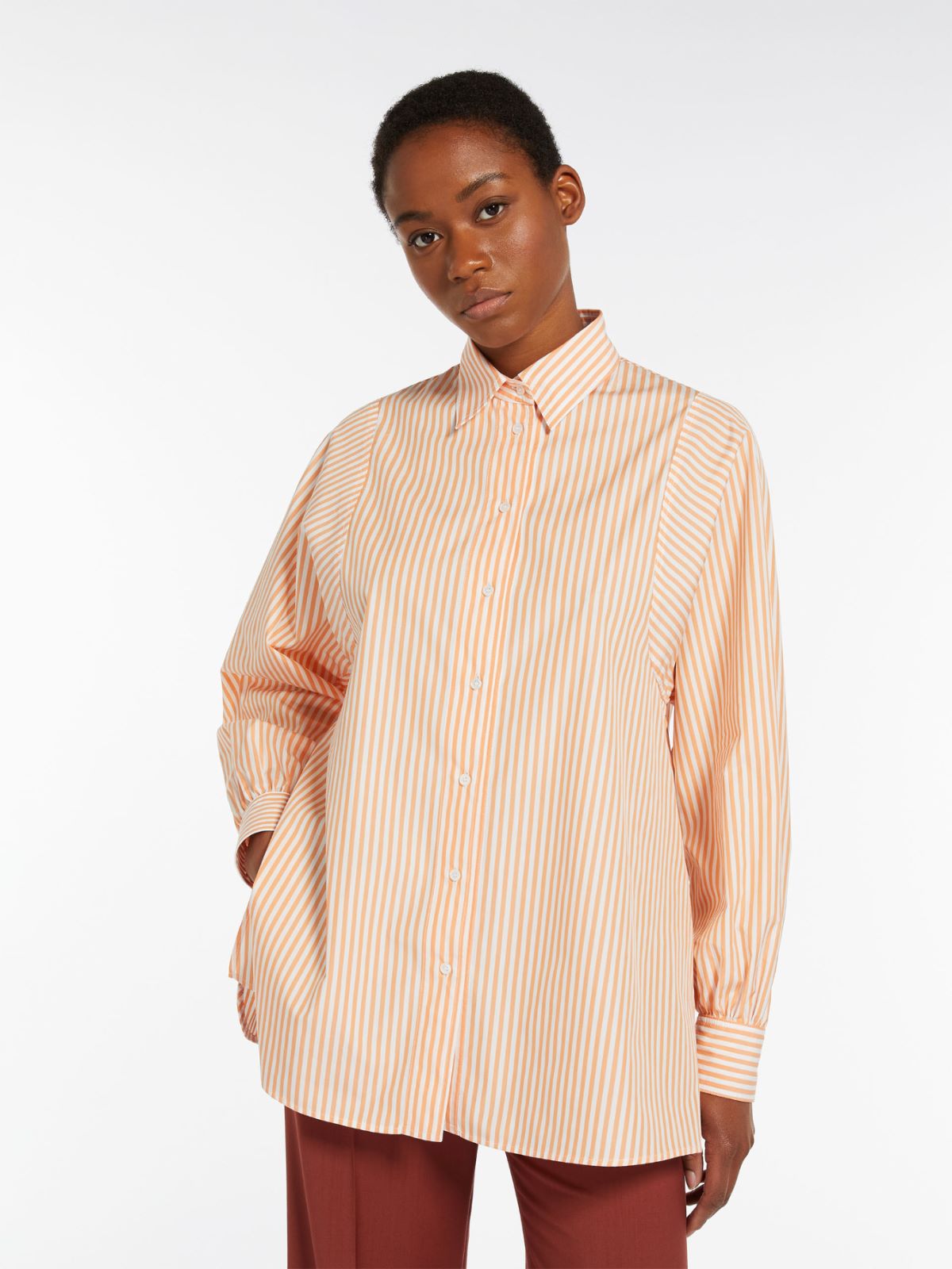 Striped cotton shirt - ORANGE - Weekend Max Mara - 4