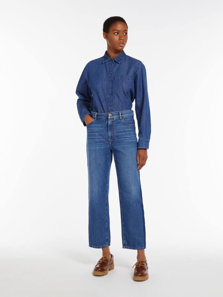 Cotton denim shirt, navy | Weekend Max Mara