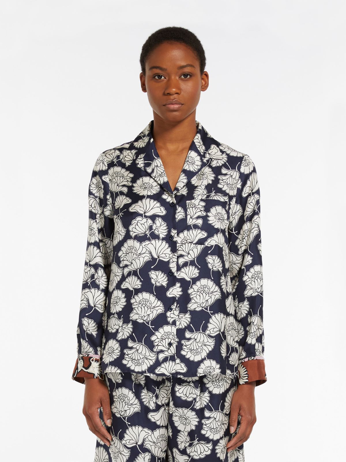 Printed silk pyjama shirt - NAVY - Weekend Max Mara - 2