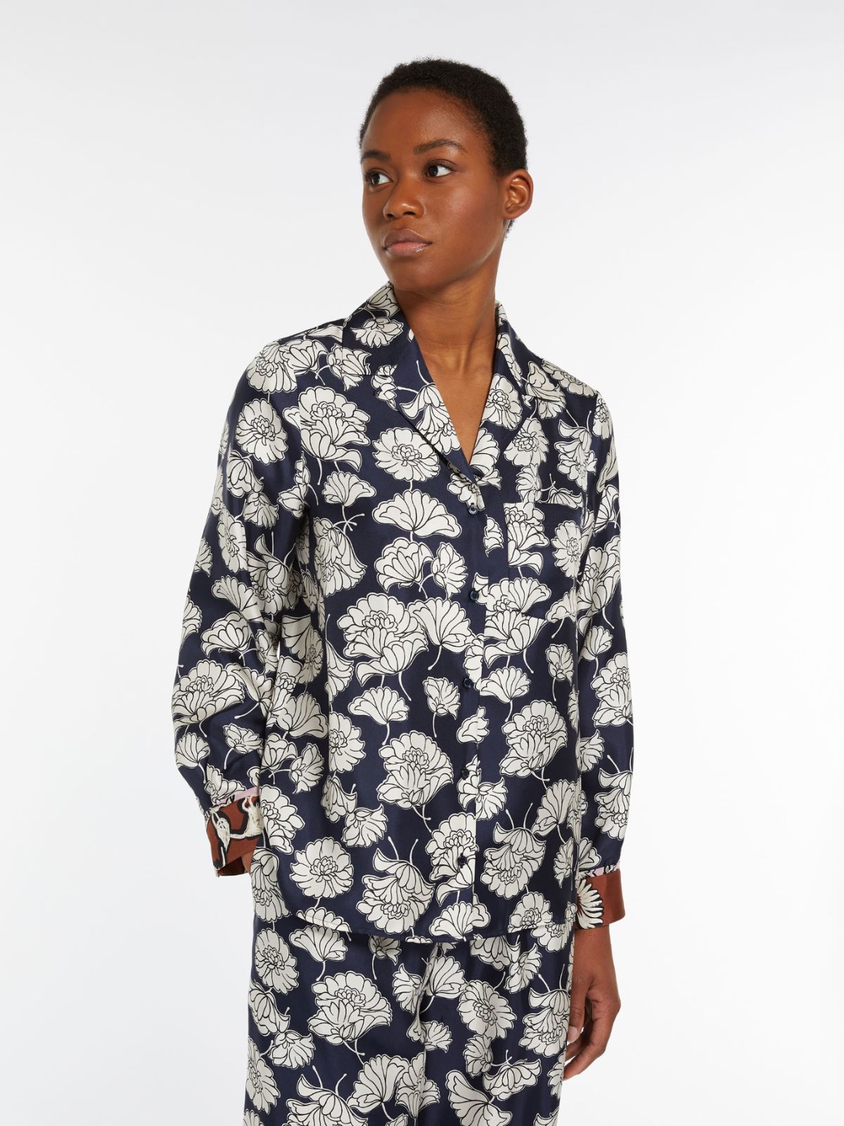 Printed silk pyjama shirt - NAVY - Weekend Max Mara - 4