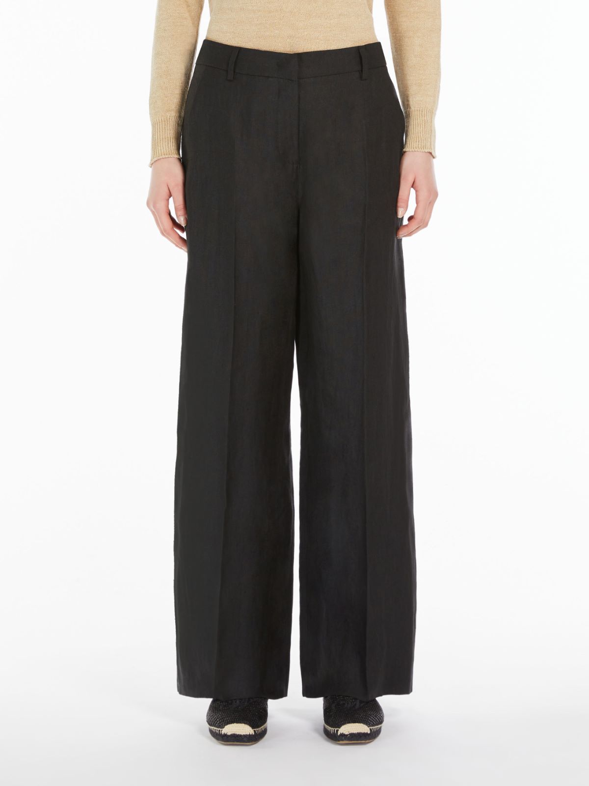Linen canvas trousers, black | Weekend Max Mara