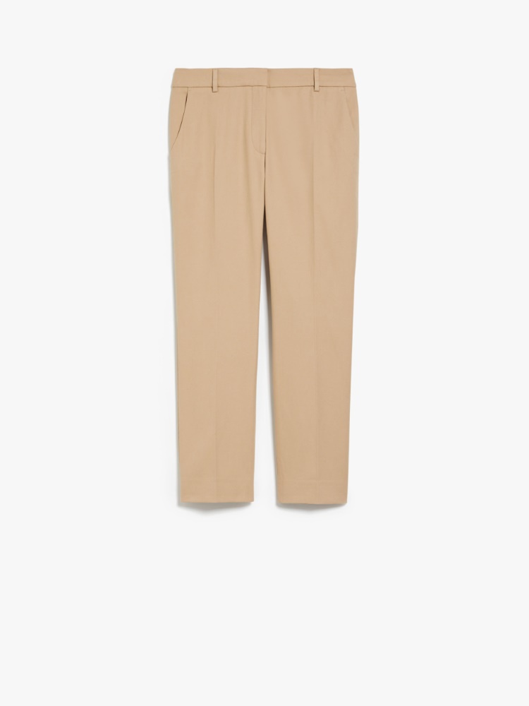 Stretch cotton cigarette trousers - SAND - Weekend Max Mara