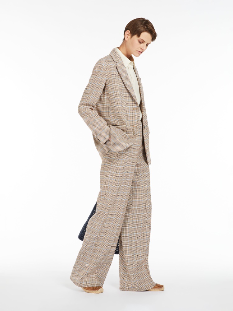 Linen and cotton twill trousers - TERRA COTTA - Weekend Max Mara
