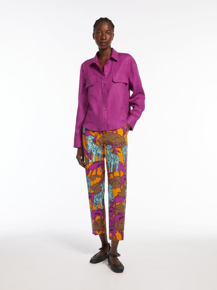 Zara Purple Paisley Print Flared Pant Size 2XL