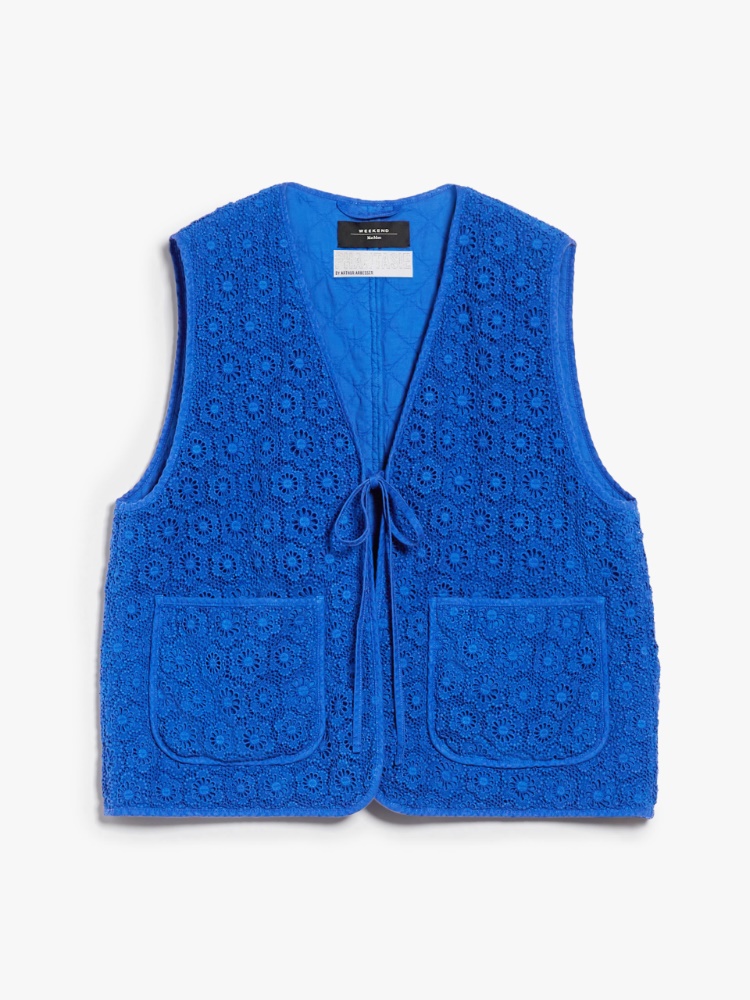 Cotton macramé waistcoat - CORNFLOWER BLUE - Weekend Max Mara - 2