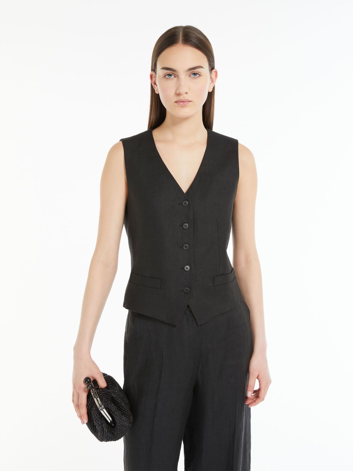 Linen waistcoat, black | Weekend Max Mara