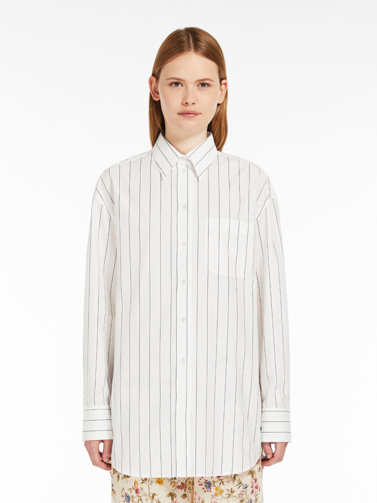 Poplin and crepe tunic, navy | Weekend Max Mara