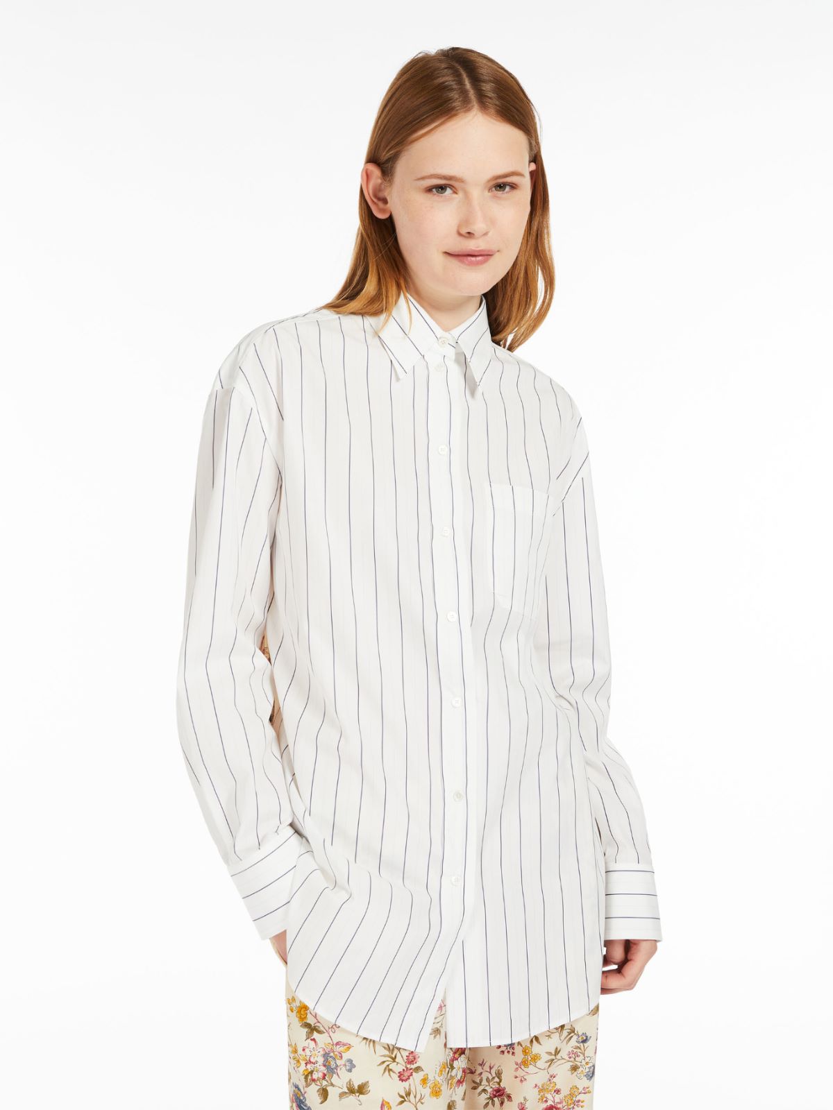 Poplin and crepe tunic, navy | Weekend Max Mara