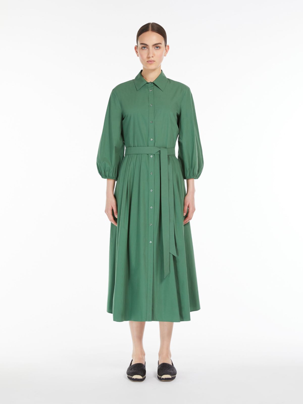 Cotton poplin dress, green | Weekend Max Mara