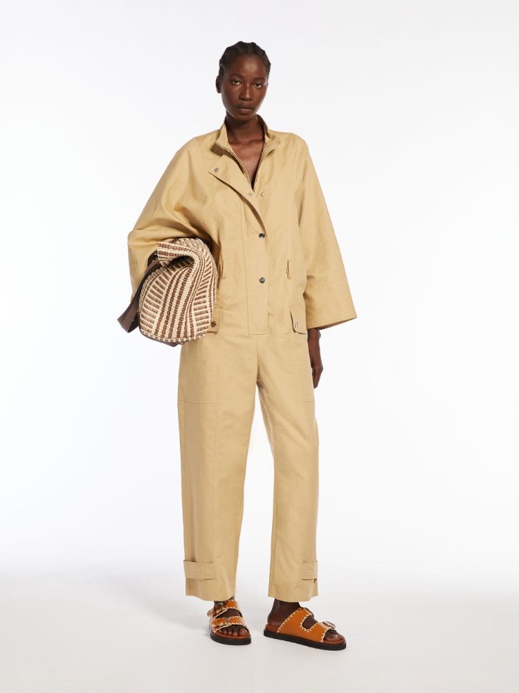 Cotton and linen basketweave jumpsuit - COLONIAL - Weekend Max Mara