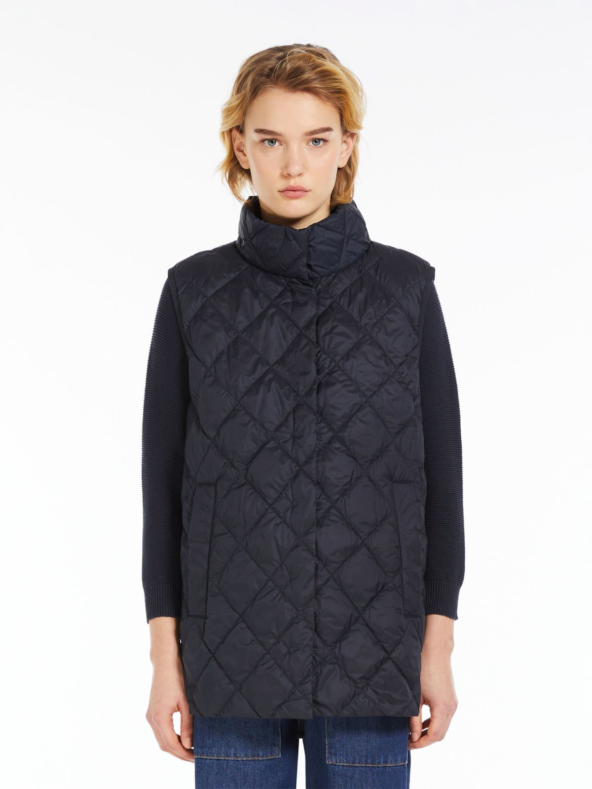 Water-repellent quilted fabric gilet, navy | Weekend Max Mara