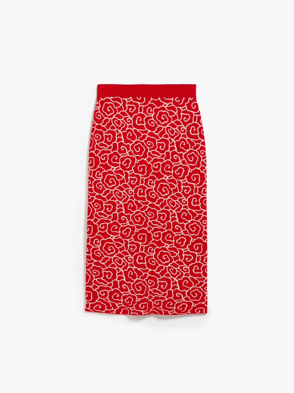 Jacquard viscose pencil skirt - RED - Weekend Max Mara - 5