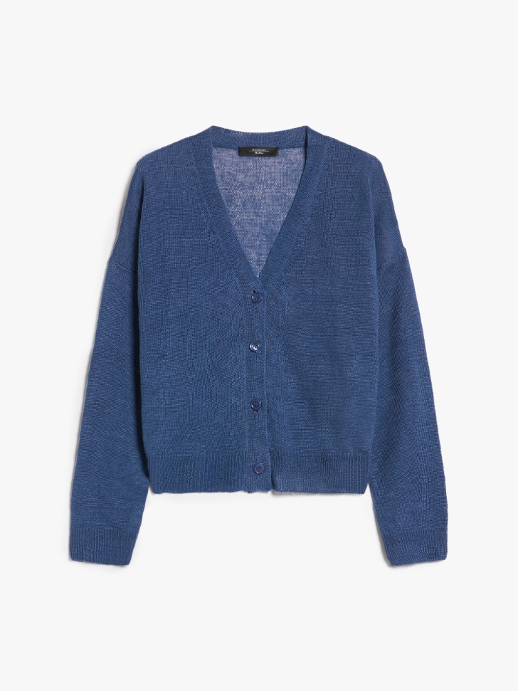 Linen yarn cardigan - NAVY - Weekend Max Mara - 2