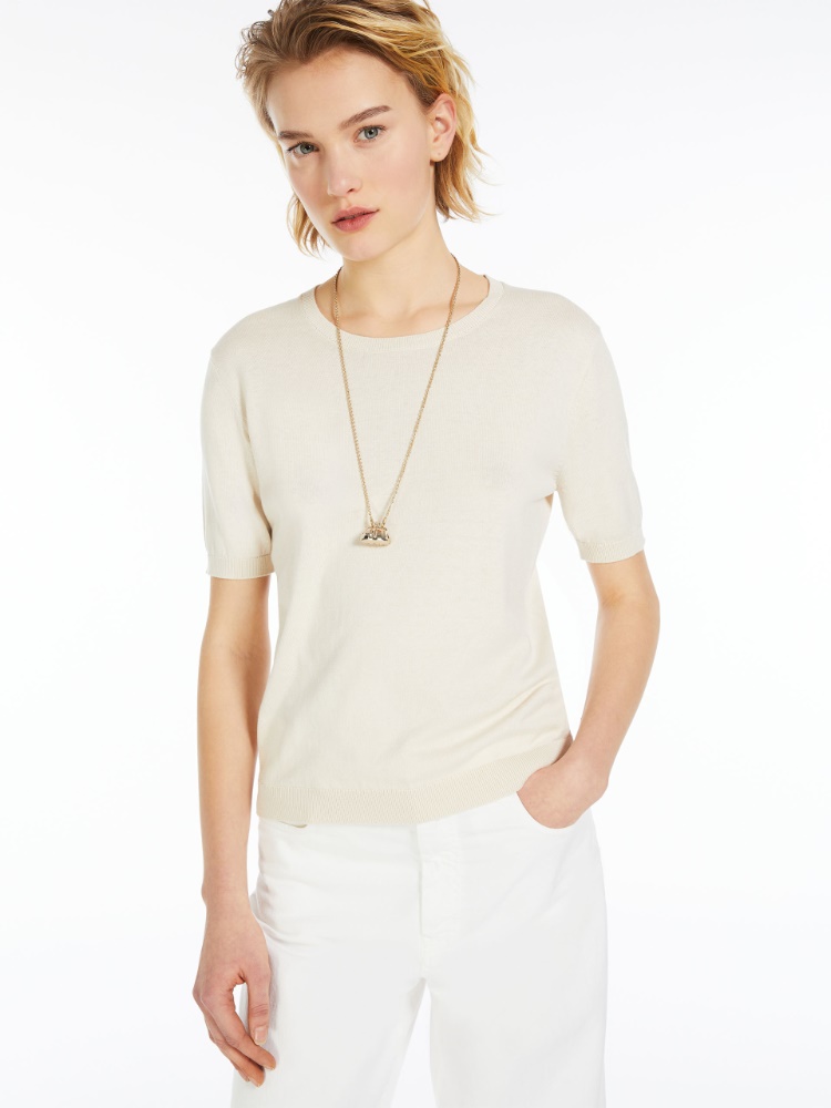 Max Mara Women's Berma Cotton and Silk Sweatshirt White