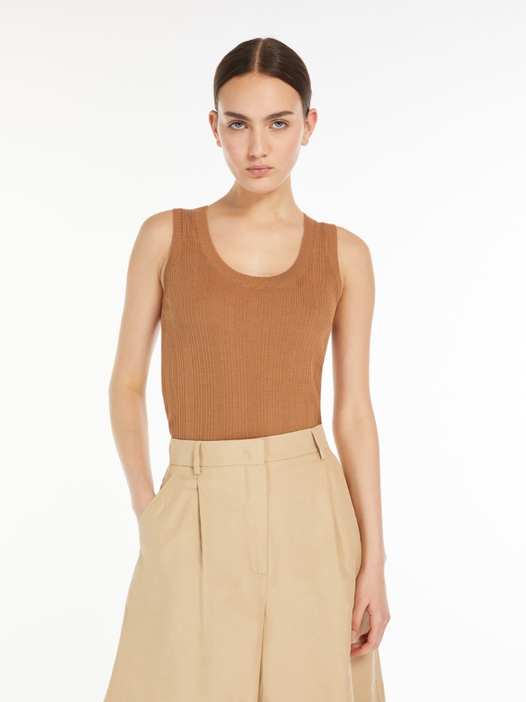 Max Mara Women's Mxpsospiro Linen and Viscose Shirt Beige
