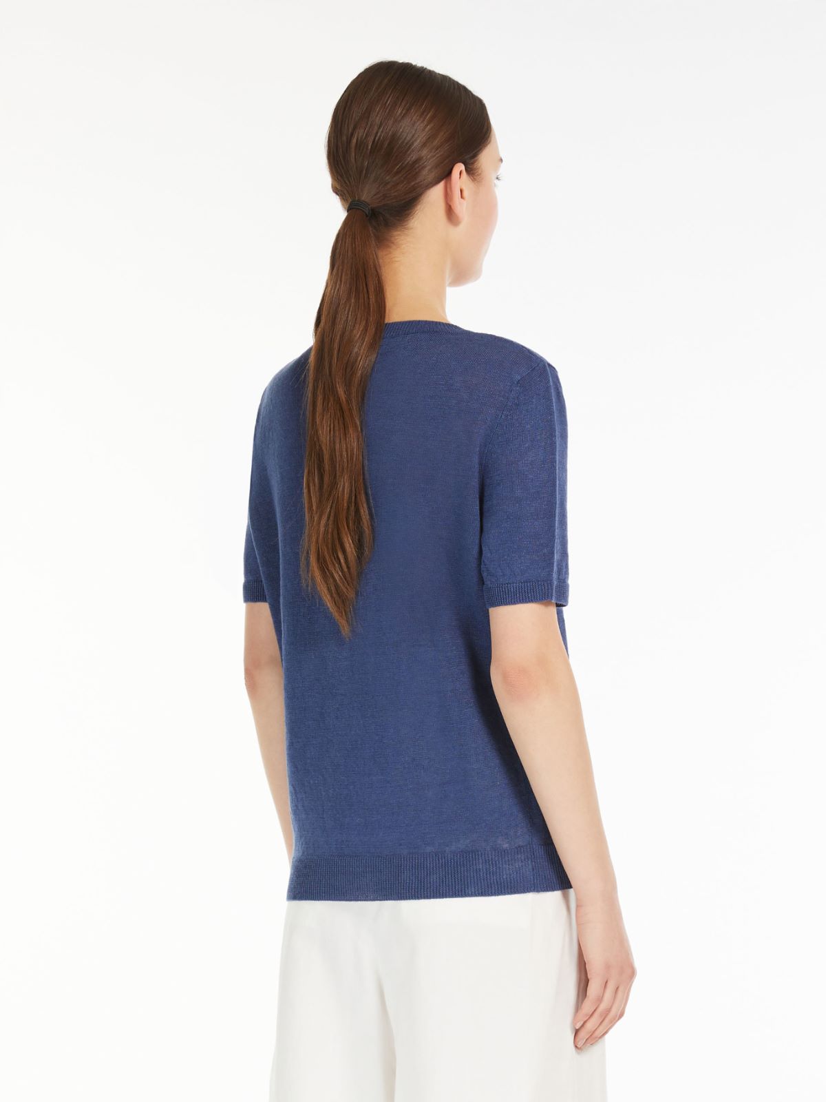 Linen yarn T-shirt, navy | Weekend Max Mara