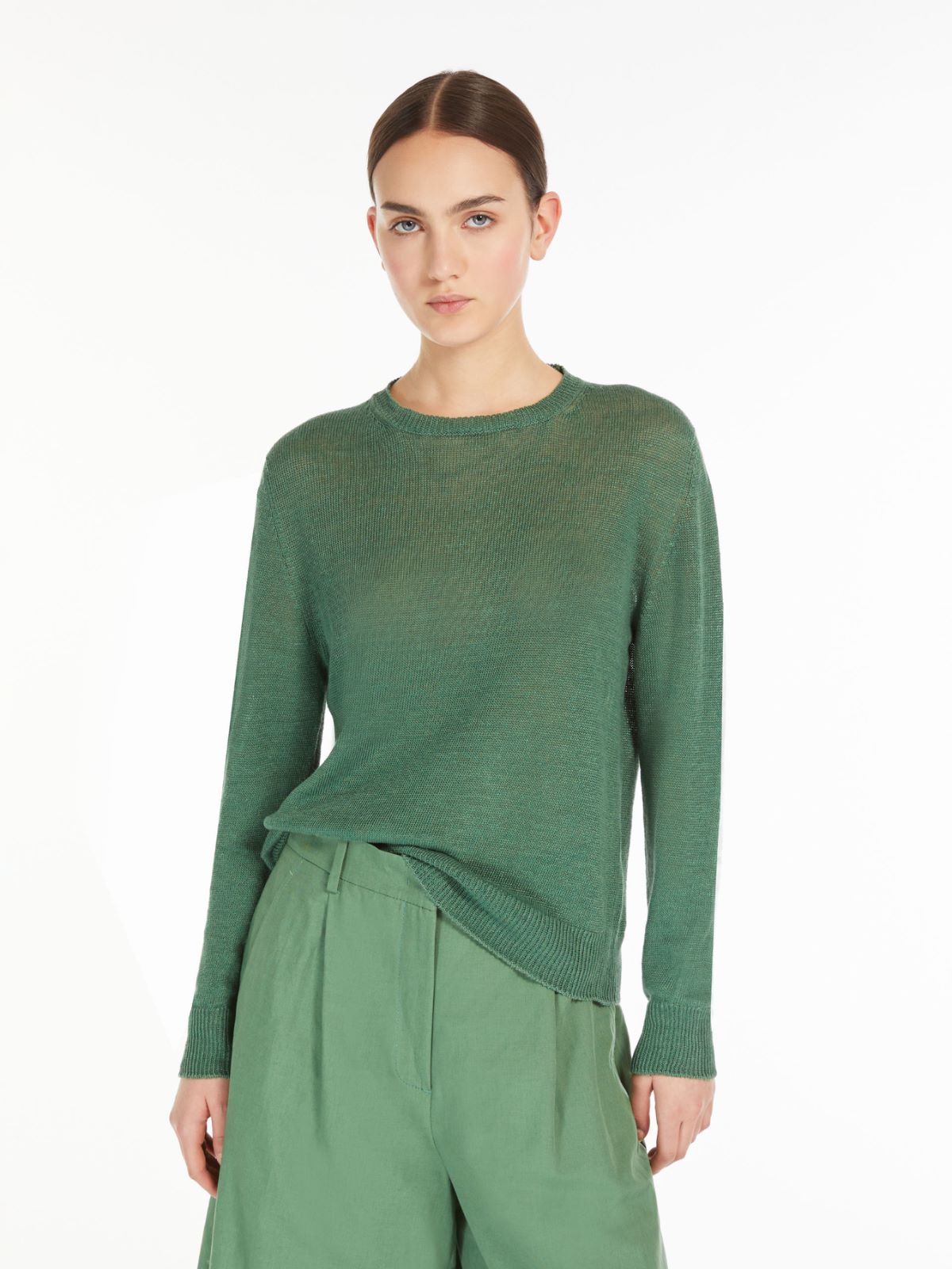 Linen yarn sweater, green | Weekend Max Mara