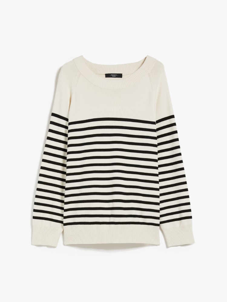 Striped viscose sweater, black | Weekend Max Mara