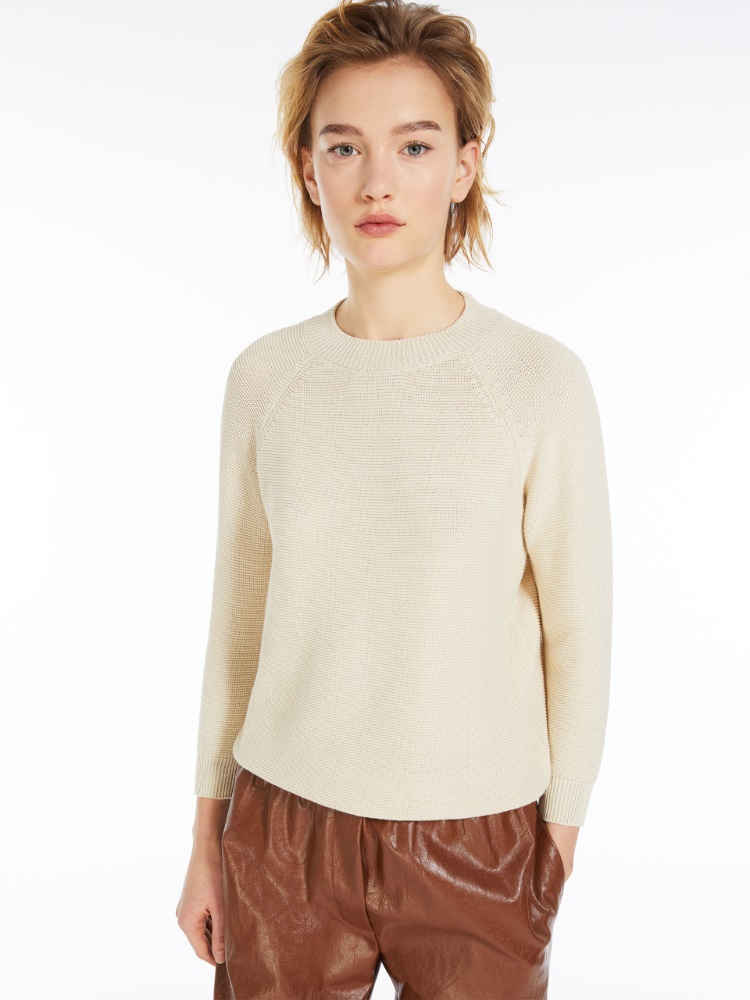 Relaxed-fit cotton sweater - IVORY - Weekend Max Mara