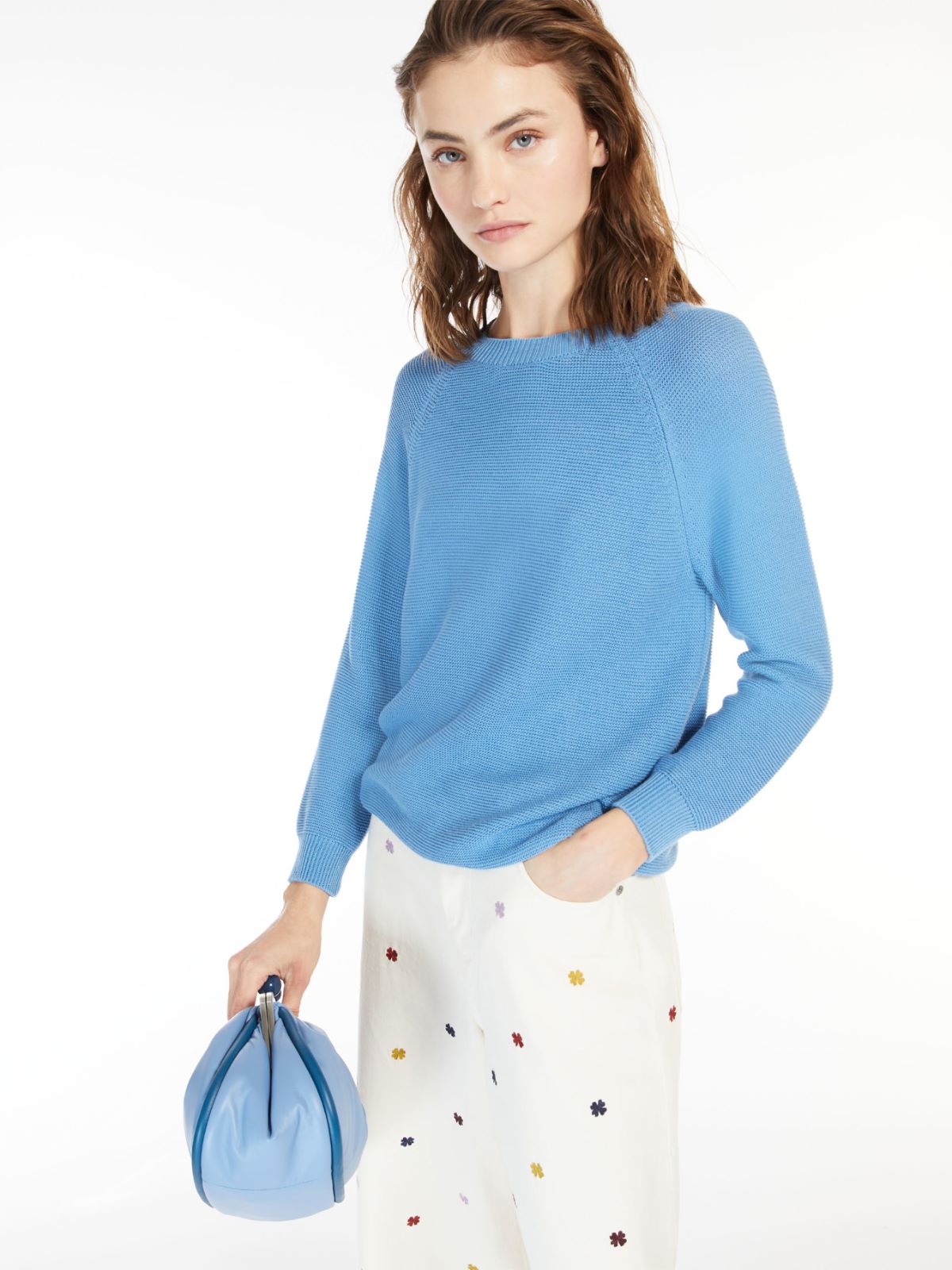 Relaxed-fit cotton sweater - SKY BLUE - Weekend Max Mara - 4