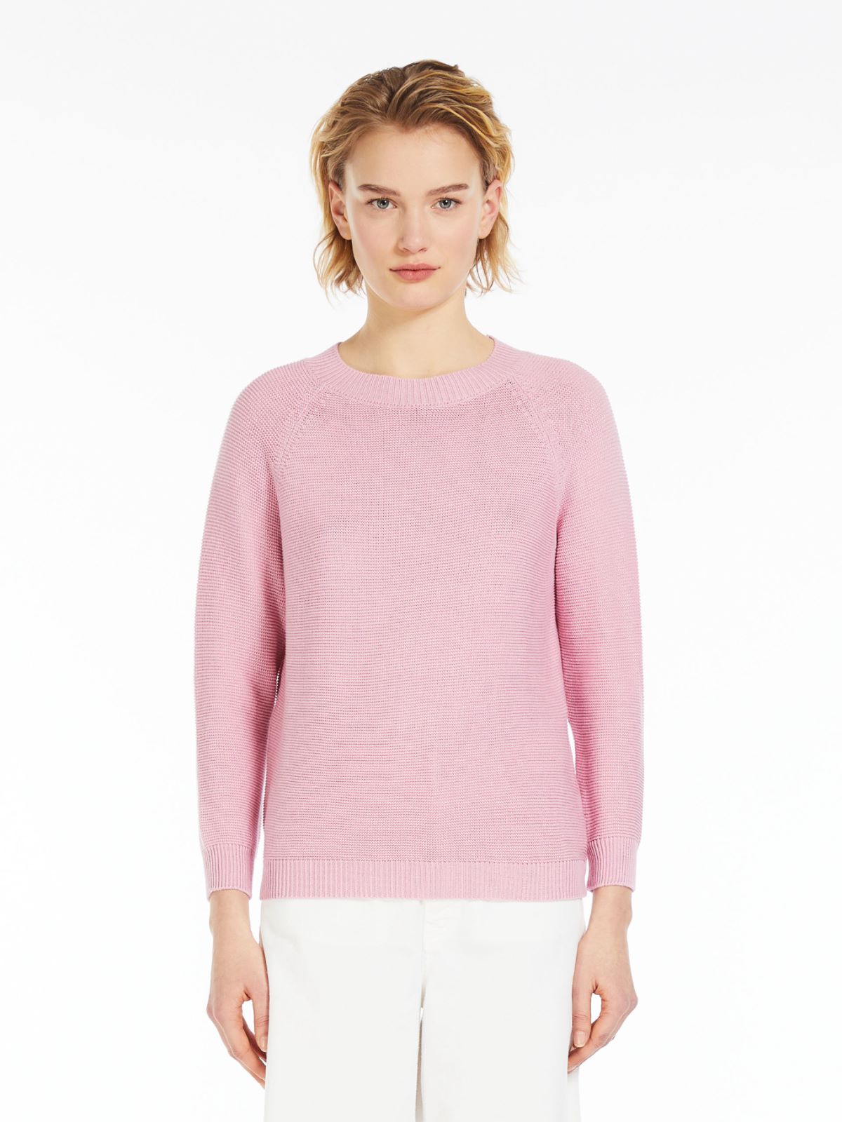 Relaxed-fit cotton sweater, pink | Weekend Max Mara