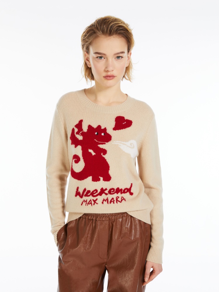 Cashmere crew-neck sweater - BEIGE - Weekend Max Mara