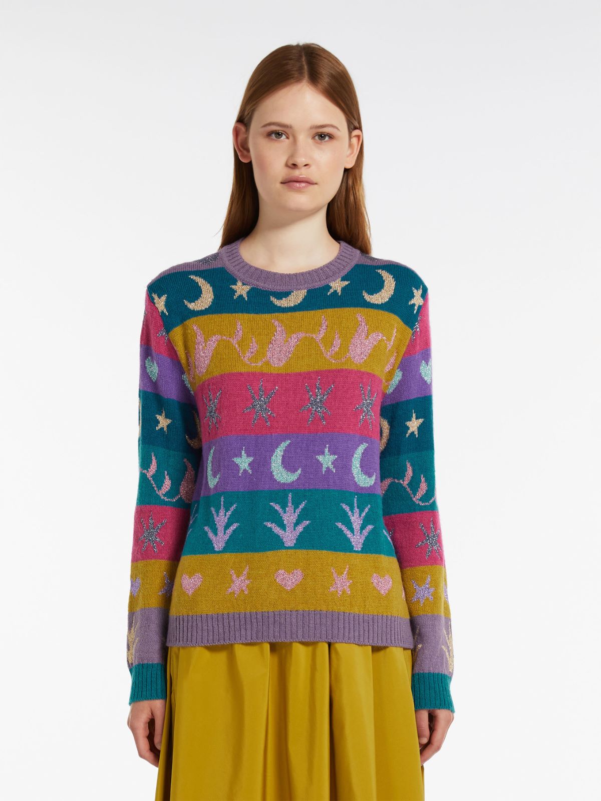 Jacquard-knit alpaca, wool and lurex sweater - MULTICOLOUR - Weekend Max Mara - 2
