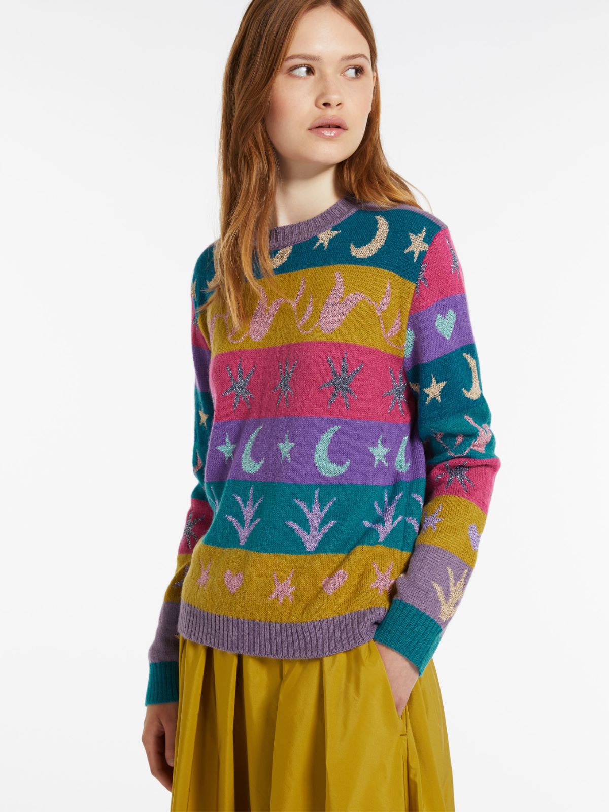 Jacquard-knit alpaca, wool and lurex sweater - MULTICOLOUR - Weekend Max Mara - 4